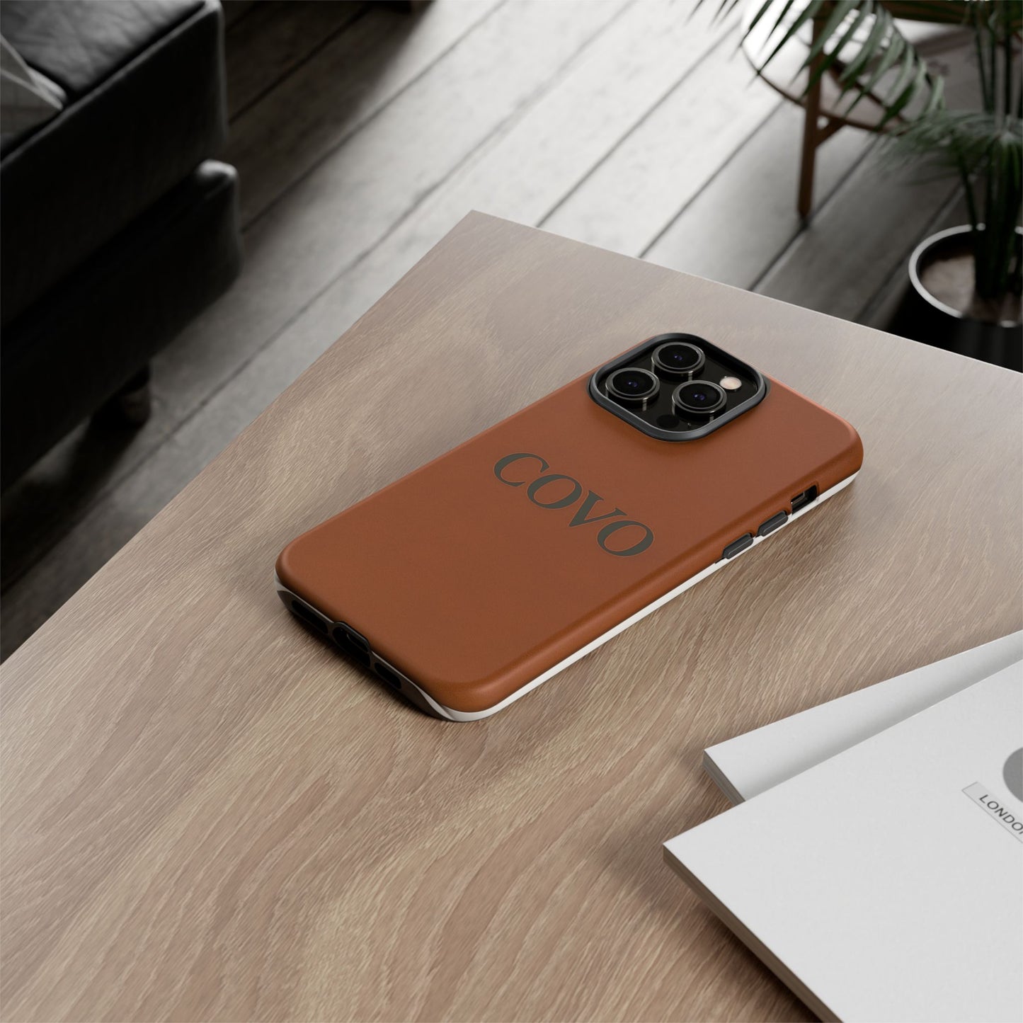 COVO — Matte Leather iPhone Case (Brown Silent Edition)