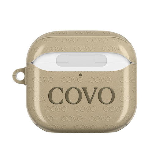 COVO AirPods Pro Case – Sand Beige | Minimal Luxury Monogram - COVO