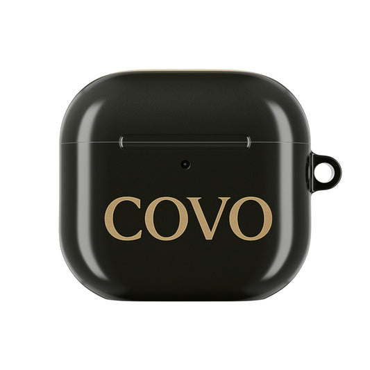 COVO AirPods Pro Case – Black Beige | Minimal Luxury Monogram