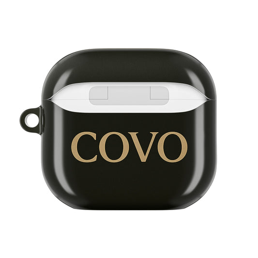 COVO AirPods Pro Case – Black Beige | Minimal Luxury Monogram