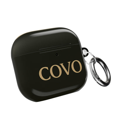 COVO AirPods Pro Case – Black Beige | Minimal Luxury Monogram