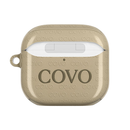 COVO AirPods Pro Case – Sand Beige | Minimal Luxury Monogram - COVO